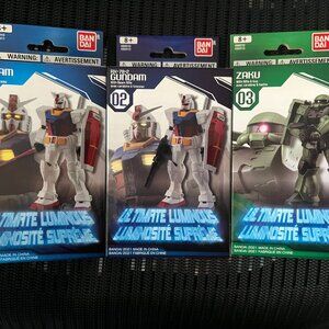 Bandai set of 3 ultimate luminous Gundam Zaku  Gundam beam sabre Nwt  8 + year